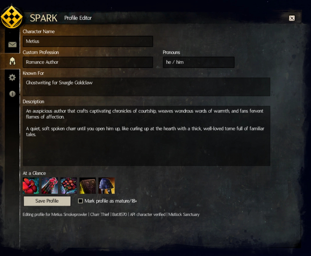 SPARK Editor's Edit Profile