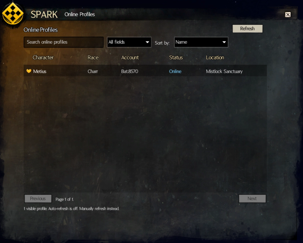 SPARK Online Profiles viewer